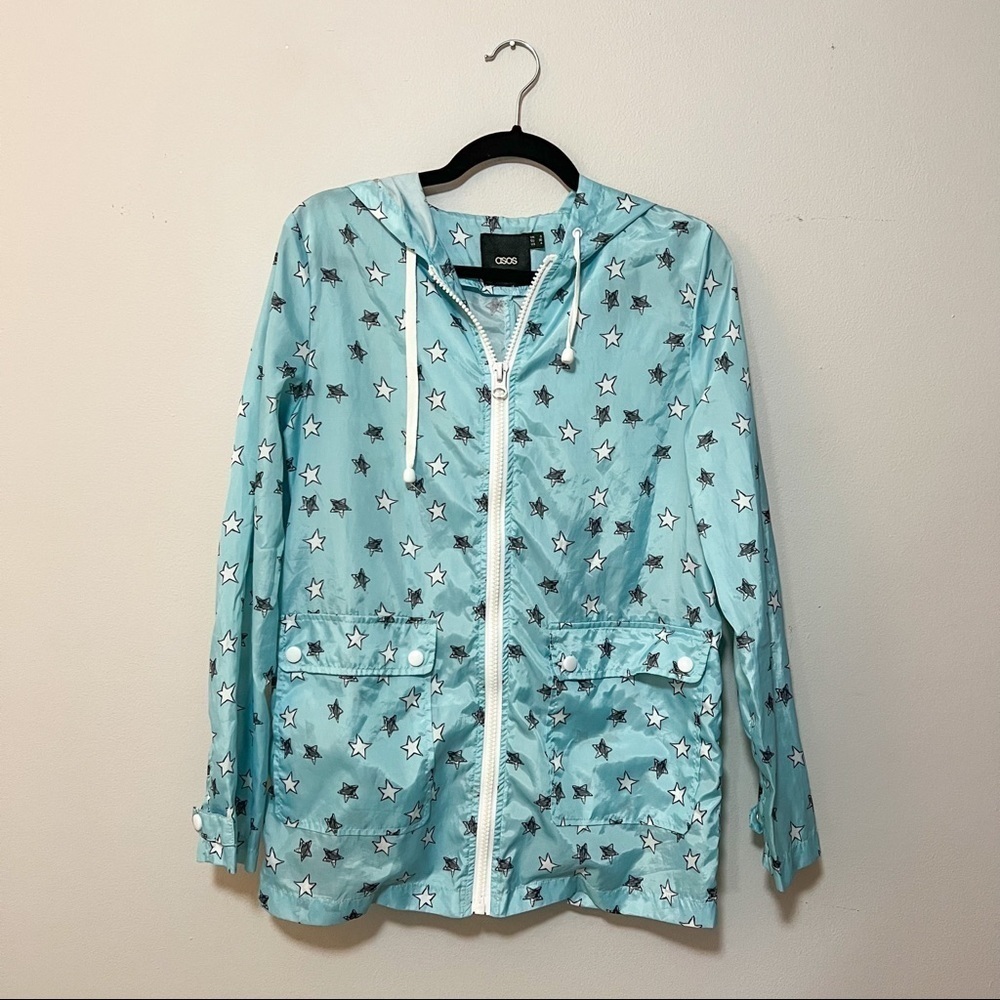 ASOS Blue Star Rain Jacket